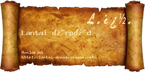 Lantai Árpád névjegykártya